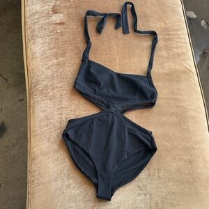 Play Suit Body lounge wear Stretch Fabric One of a kind Runway sample Halter tie